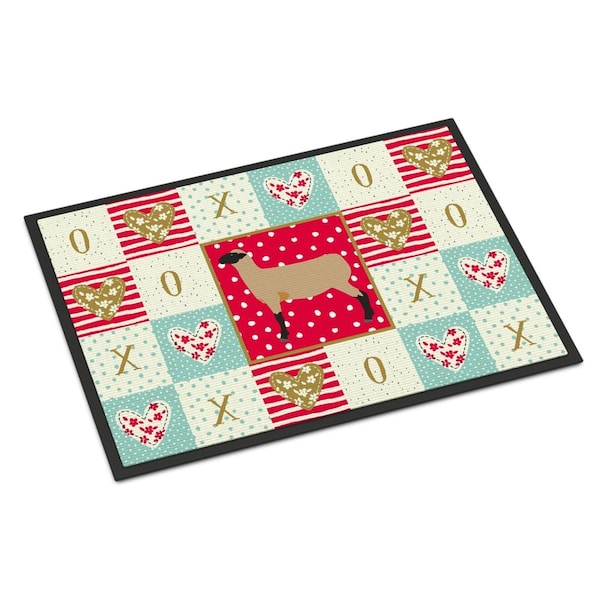 Carolines Treasures 18 x 27 in. Hampshire Down Sheep Love Indoor or Outdoor Mat CK5403MAT - main